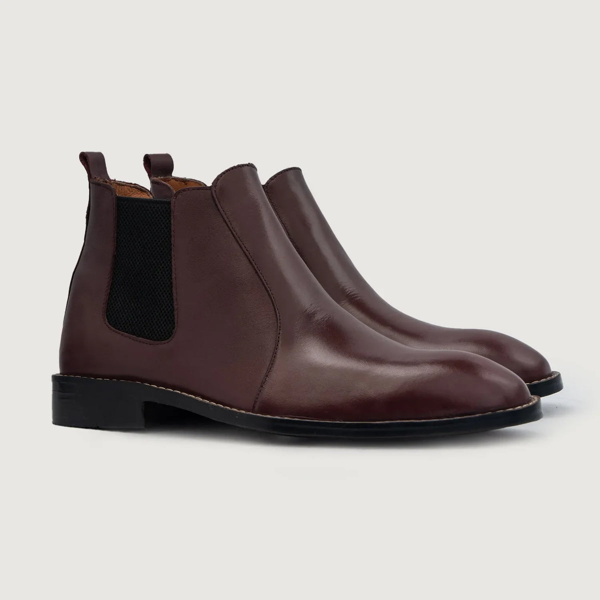 Clarkson Chelsea Бордовий Шкіряні черевики для Чоловіків For Men in Maroon Full-Grain Leather - Вигляд збоку | Купити в офіційному онлайн-магазині