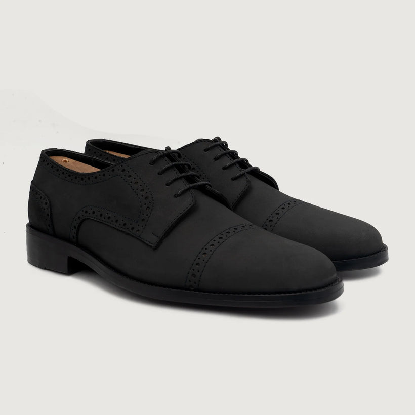 Dirk Brogues Derby Чорна Nubuck Leather Shoes чоловіча