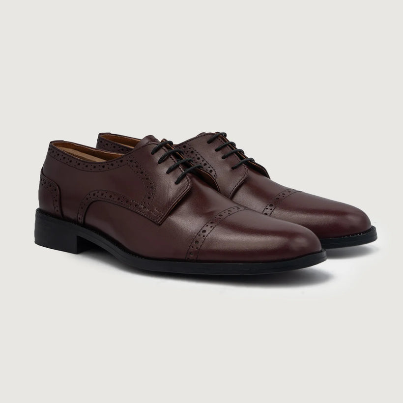 Dirk Brogues Derby Maroon Leather Shoes чоловіча