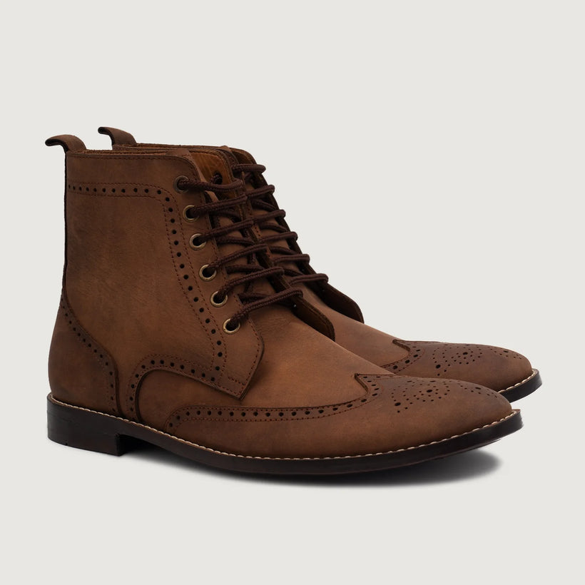 Duster Brogues Derby Oil Pull-up Коричнева Leather Boots чоловіча
