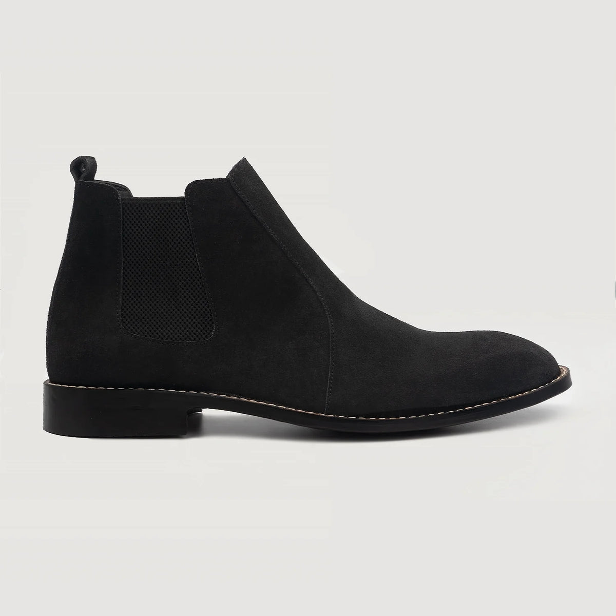 Black Goatskin Suede Leather Boots - Рантова конструкція Goodyear Welt та носок взуття