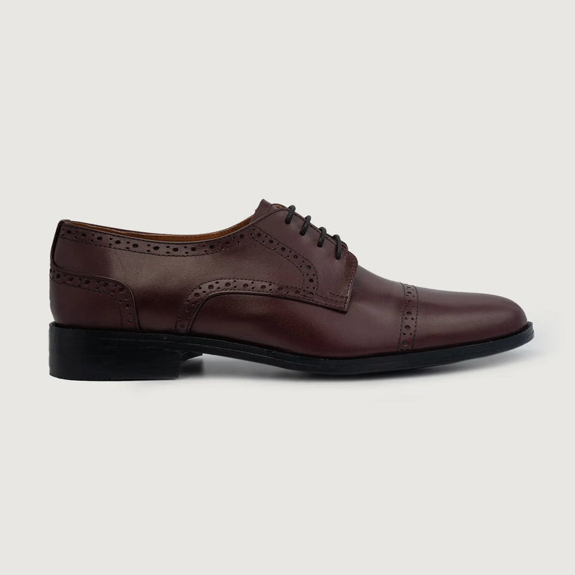 Dirk Brogues Derby Maroon Leather Shoes чоловіча