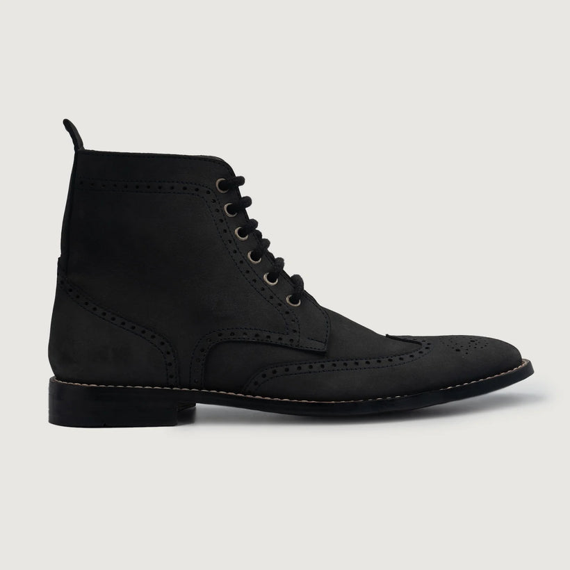 Duster Brogues Derby Чорна Nubuck Leather Boots чоловіча