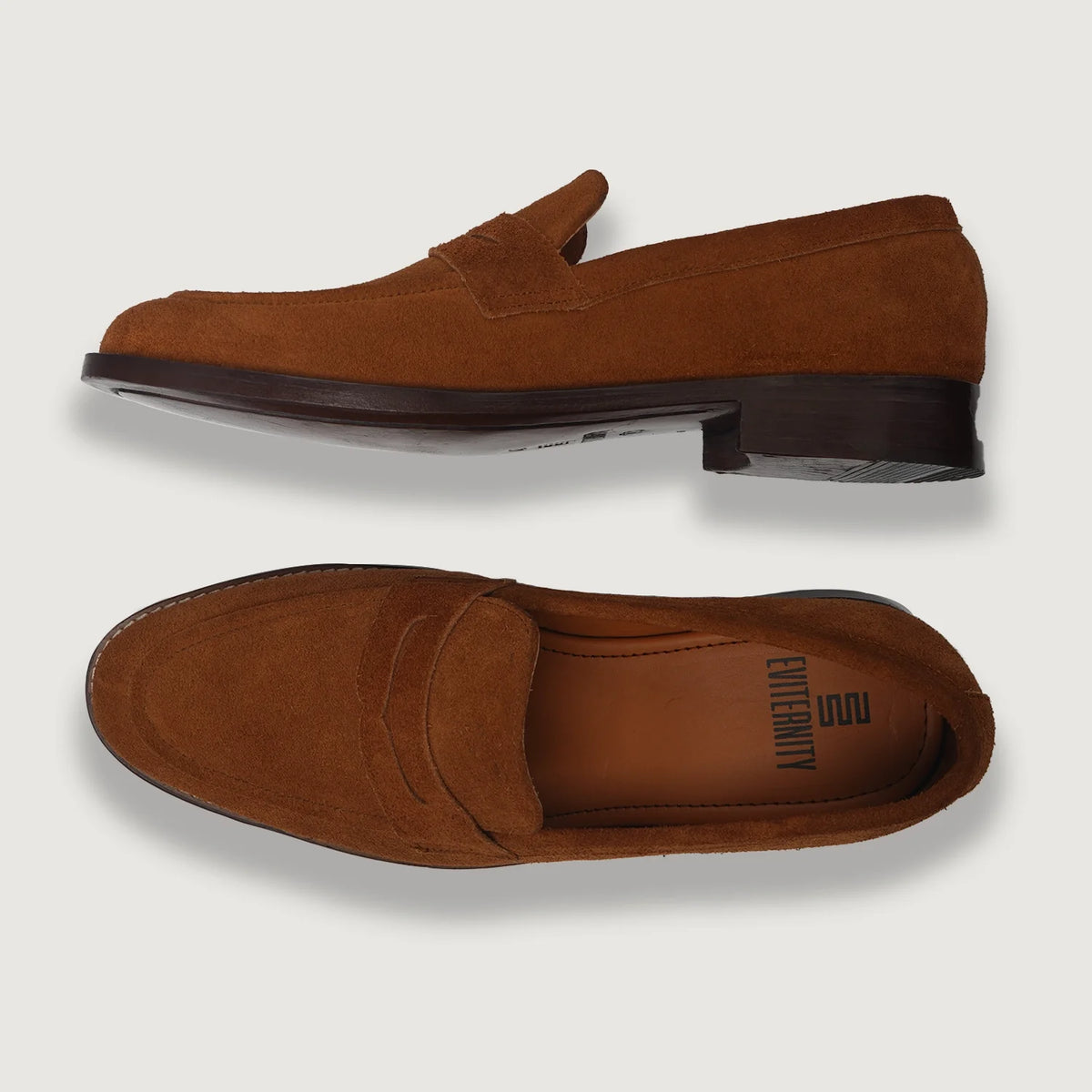 Baxton Коричневий Suede Шкіряні лофери для Чоловіків For Men - Посилений задник та точна подвійна строчка