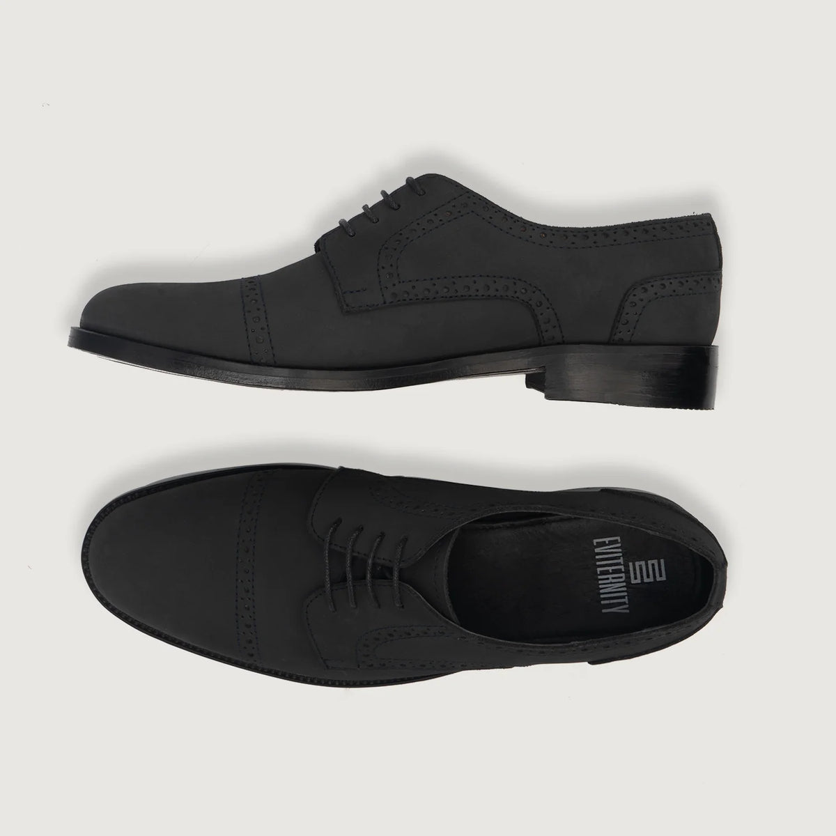 Dirk Brogues Derby Чорний Nubuck Шкіряне взуття для Чоловіків For Men - Посилений задник та точна подвійна строчка