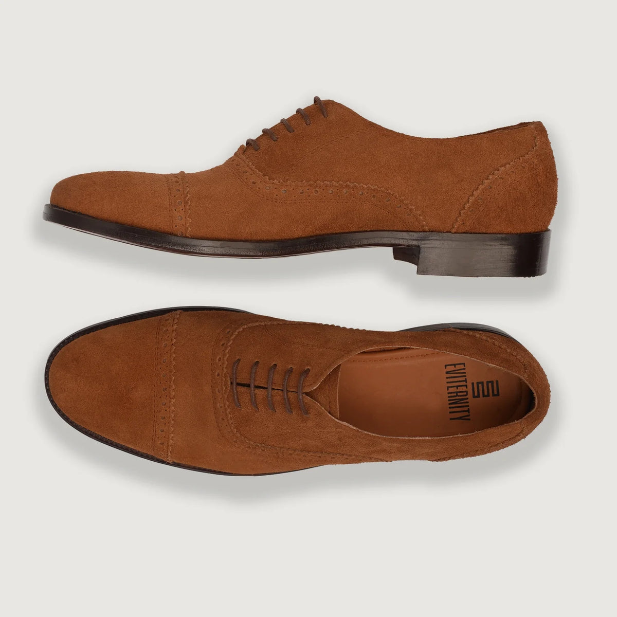 Greyson Brogues Oxford Коричневий Suede Шкіряне взуття для Чоловіків For Men - Посилений задник та точна подвійна строчка