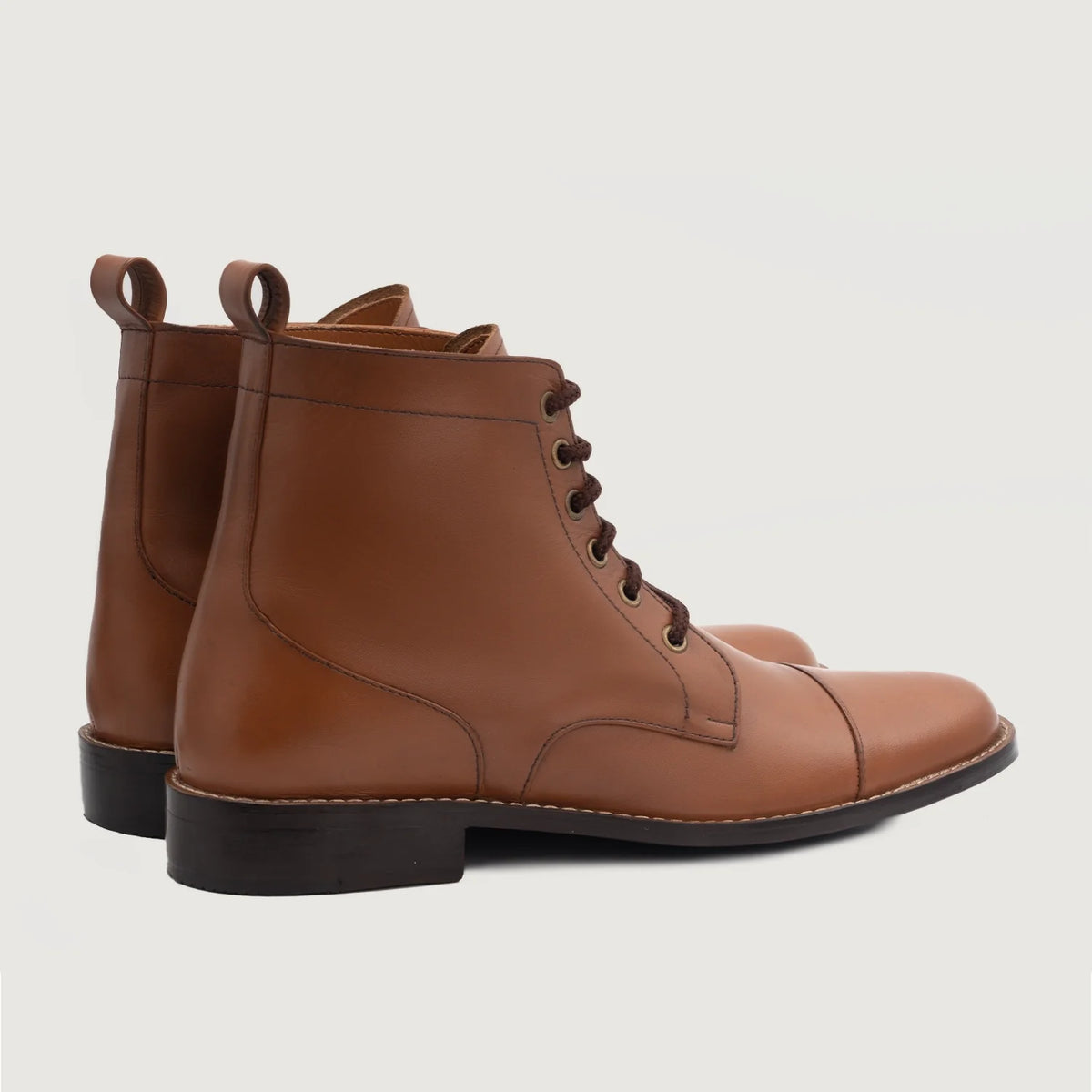 Knight Derby Рудий Шкіряні черевики для Чоловіків For Men - Посилений задник та точна подвійна строчка