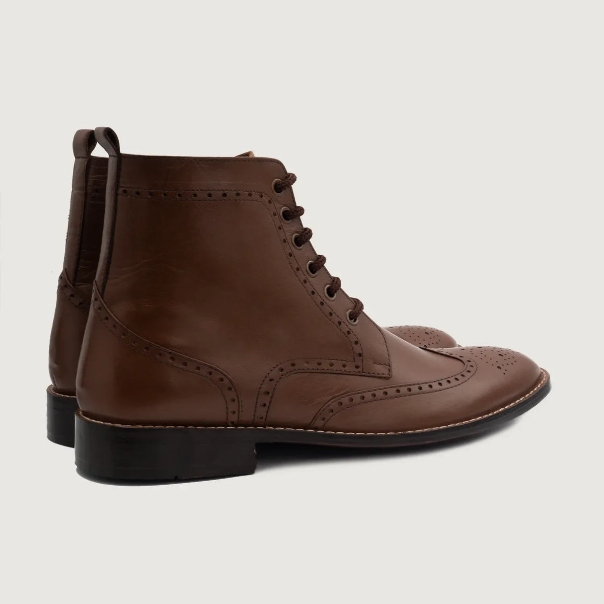 Duster Brogues Derby Коричневий Шкіряні черевики для Чоловіків - Вигляд збоку з ергономічним кроєм рукава