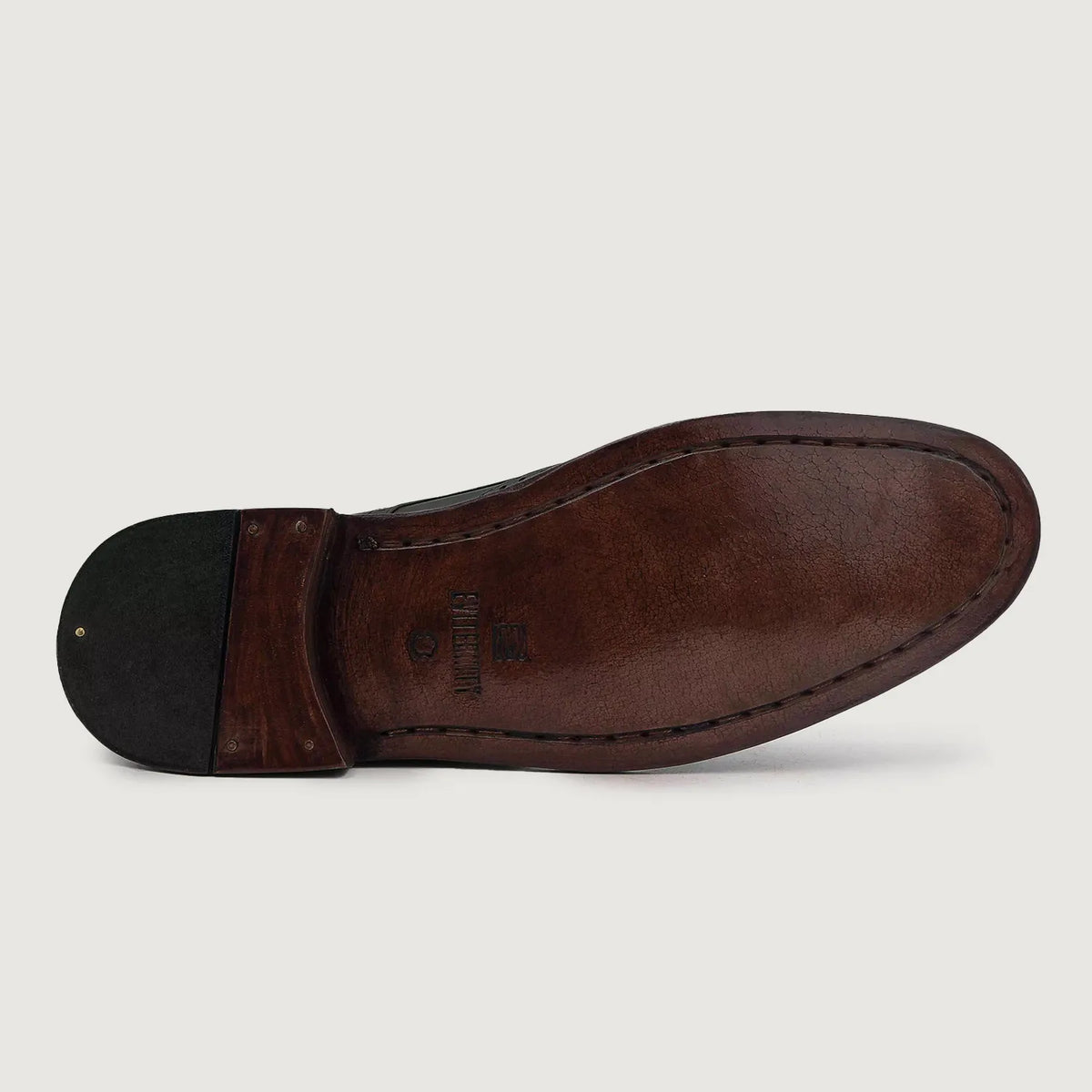 Крупний план деталей of Classic Collar & Heavy-Duty Zipper Hardware on Duster Brogues Derby Чорний Шкіряні черевики для Чоловіків For Men