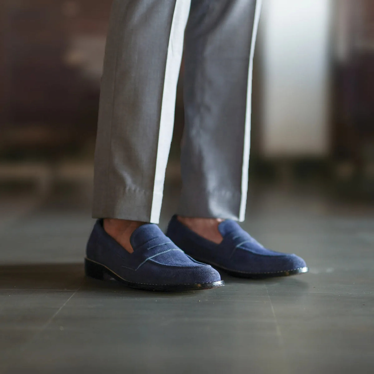 Orlaven Baxton Синій Suede Шкіряні лофери для Чоловіків footwear image 9