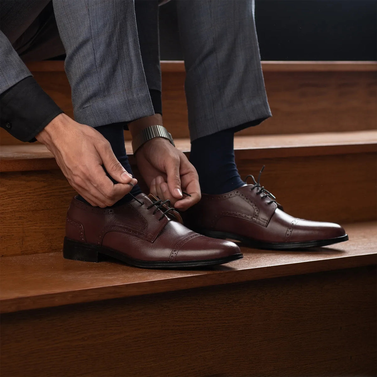Orlaven Dirk Brogues Derby Бордовий Шкіряне взуття для Чоловіків footwear image 9