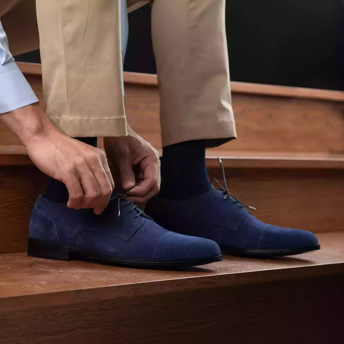 Orlaven Attorney Derby Midnight Синій Suede Шкіряне взуття для Чоловіків footwear image 10