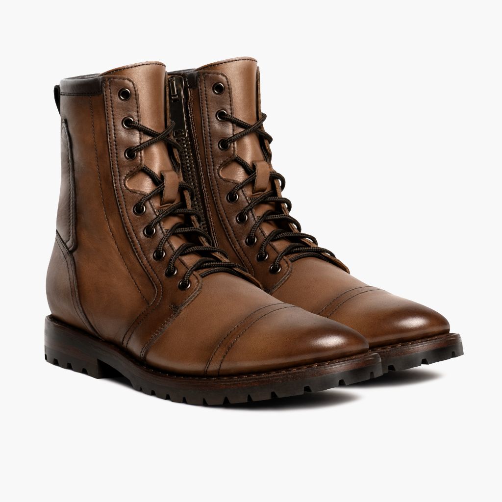 Casa Moto Amber Wheat Шкіряні черевики для Чоловіків in Classic Full-Grain Leather - Вигляд спереду та приталений силует | Купити в офіційному онлайн-магазині