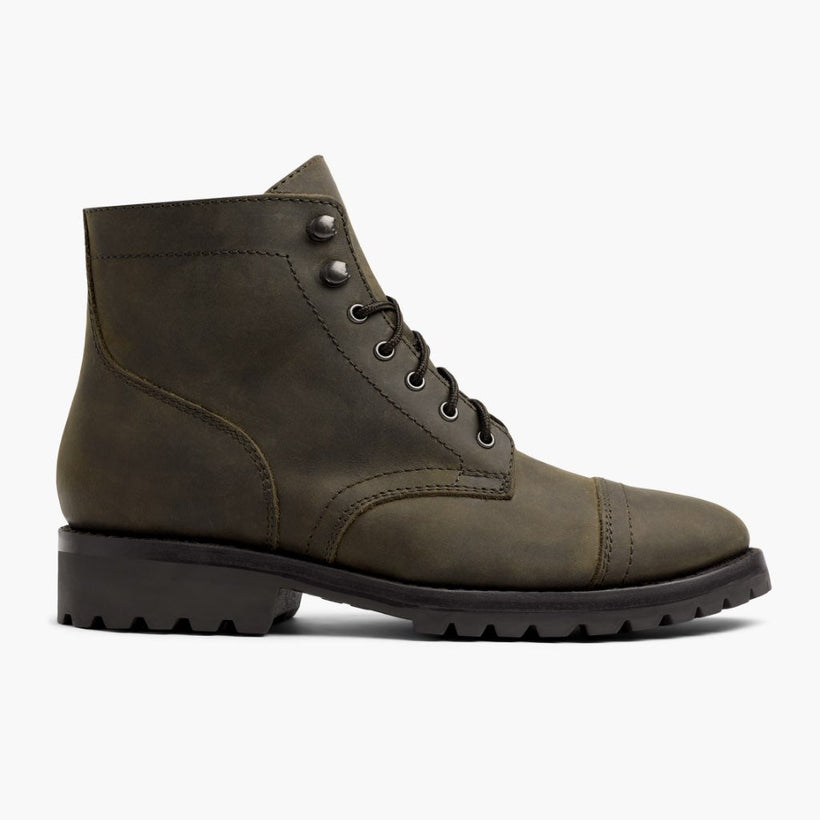 Captain StormKing® Dark Olive Matte Шкіряні черевики для Чоловіків