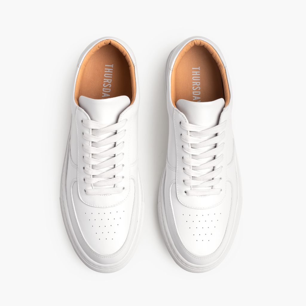 Court Toffee x Off-White Leather Sneakers - Посилений задник та точна подвійна строчка