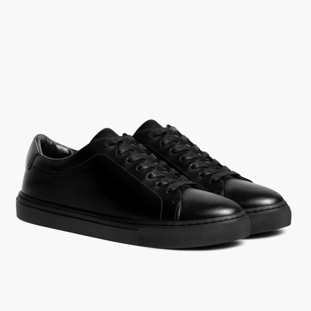 Encore Jet Black Leather Sneakers у натуральній чорній воловій шкірі - Вигляд збоку | Купити в офіційному онлайн-магазині
