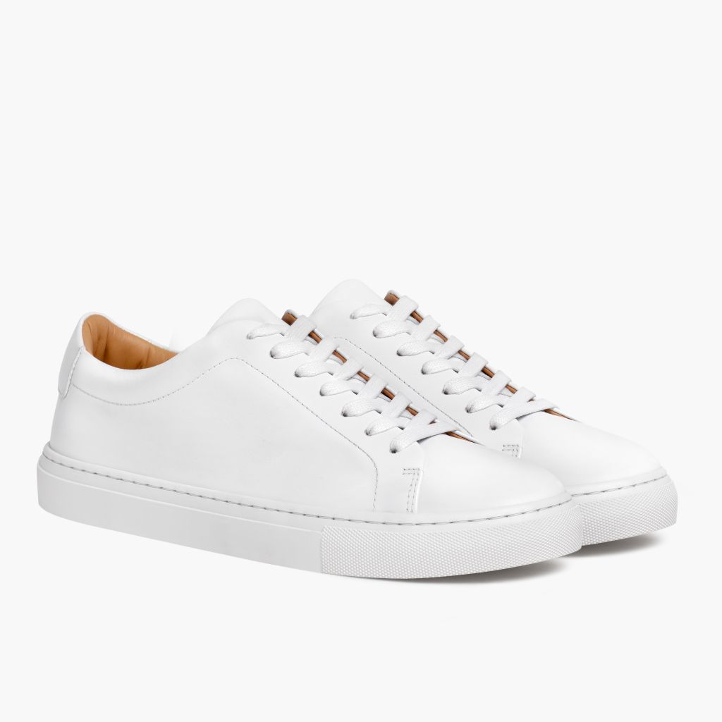 Encore White Leather Sneakers in White Full-Grain Leather - Вигляд збоку | Купити в офіційному онлайн-магазині