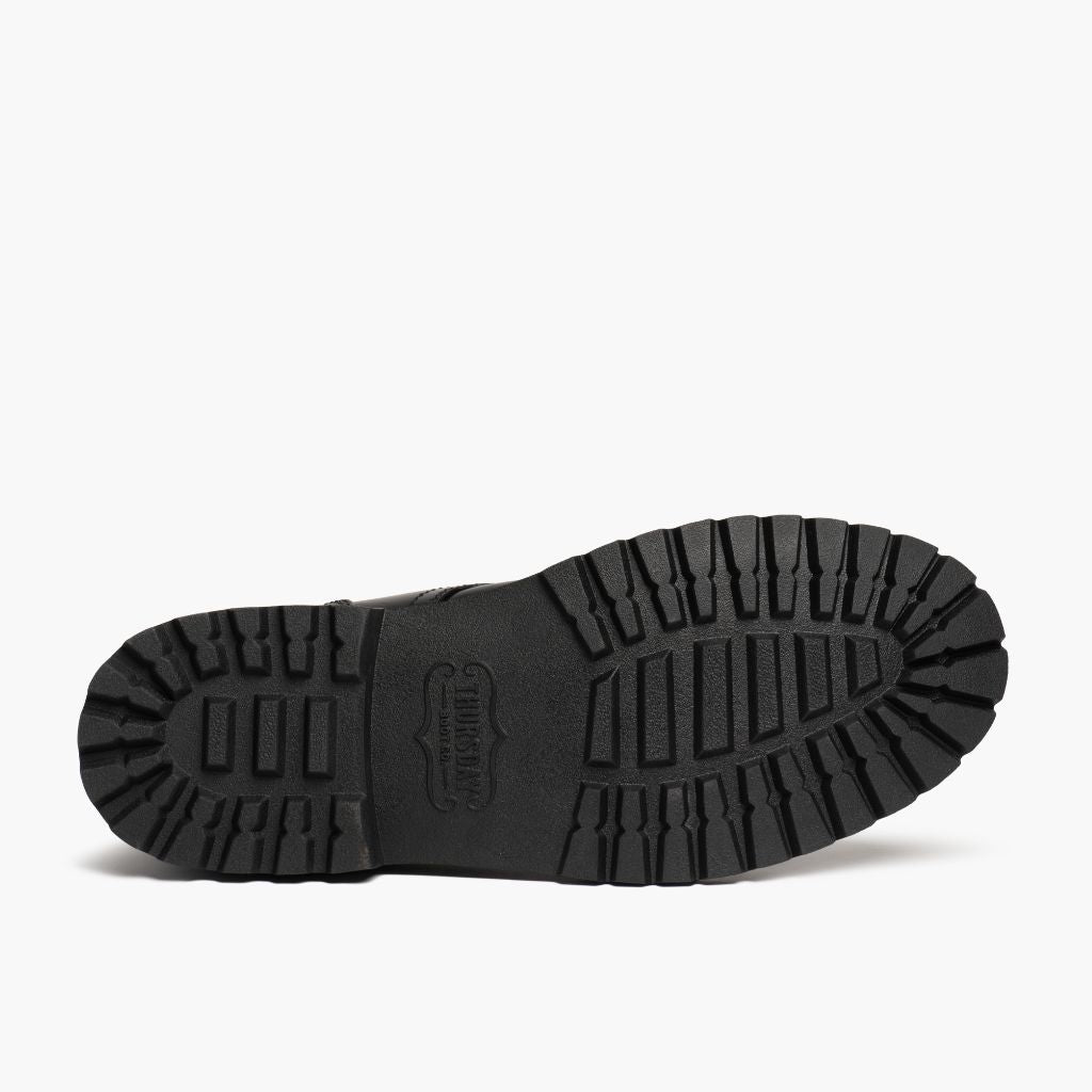 High-Traction Rubber Outsole & Lug Tread Pattern on Hero Чорний Шкіряні черевики для Чоловіків