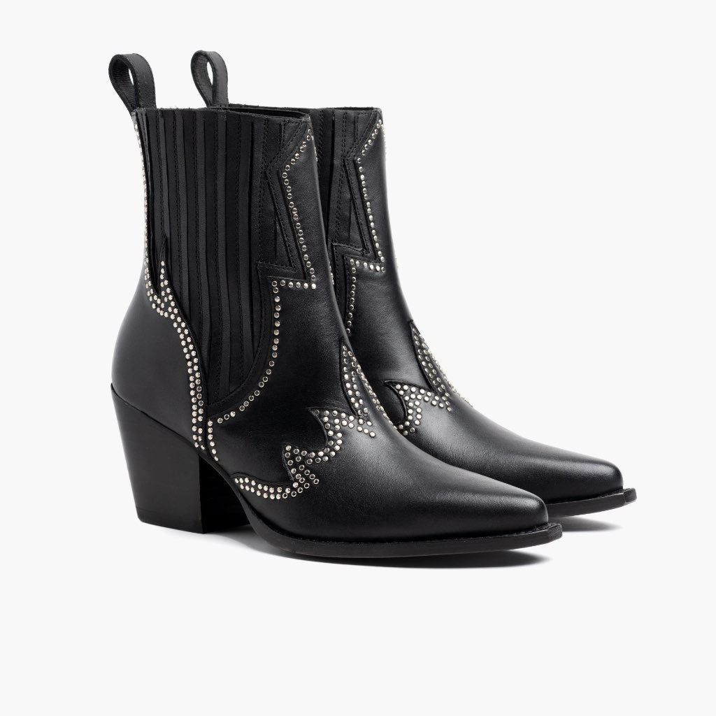 Black Full-Grain leather Boots - Рантова конструкція Goodyear Welt та носок взуття