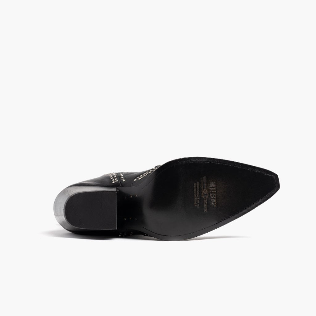 High-Traction Rubber Outsole & Lug Tread Pattern on Icon Чорний Шкіряні черевики для Жінок