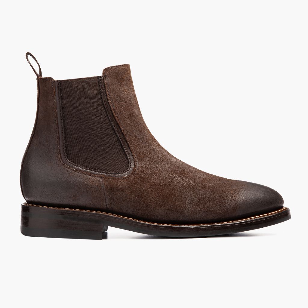 Chocolate Goatskin Suede Leather Boots - Рантова конструкція Goodyear Welt та носок взуття