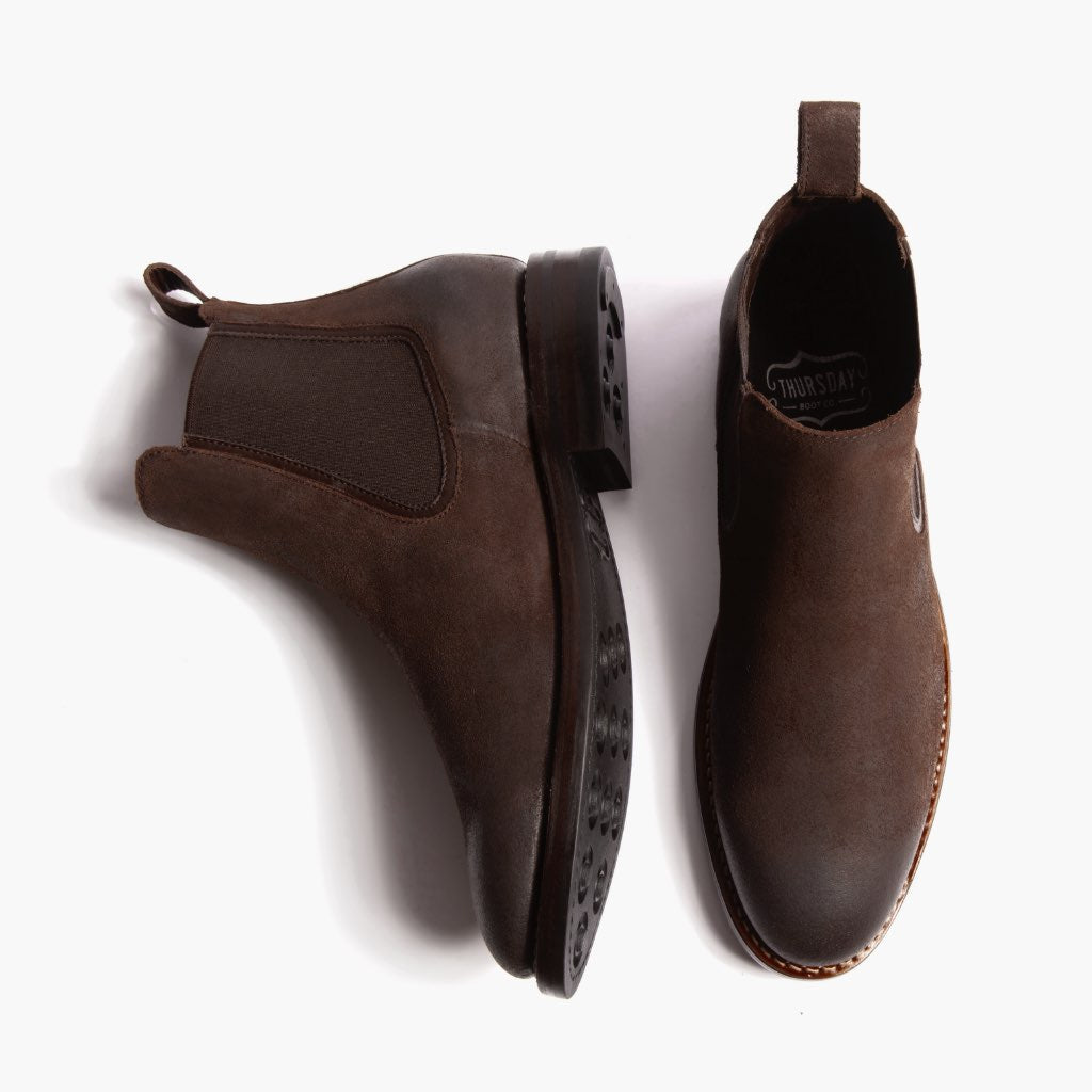 Duke Chocolate Suede Шкіряні черевики для Чоловіків - Посилений задник та точна подвійна строчка