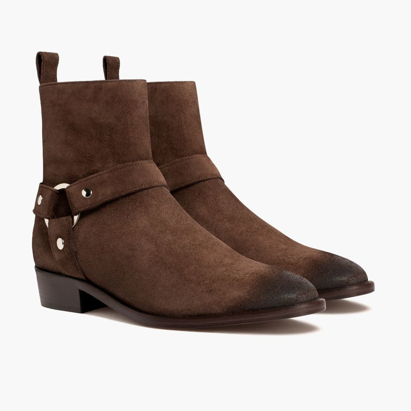 Harness Dark Коричневий Suede Шкіряні черевики для Чоловіків