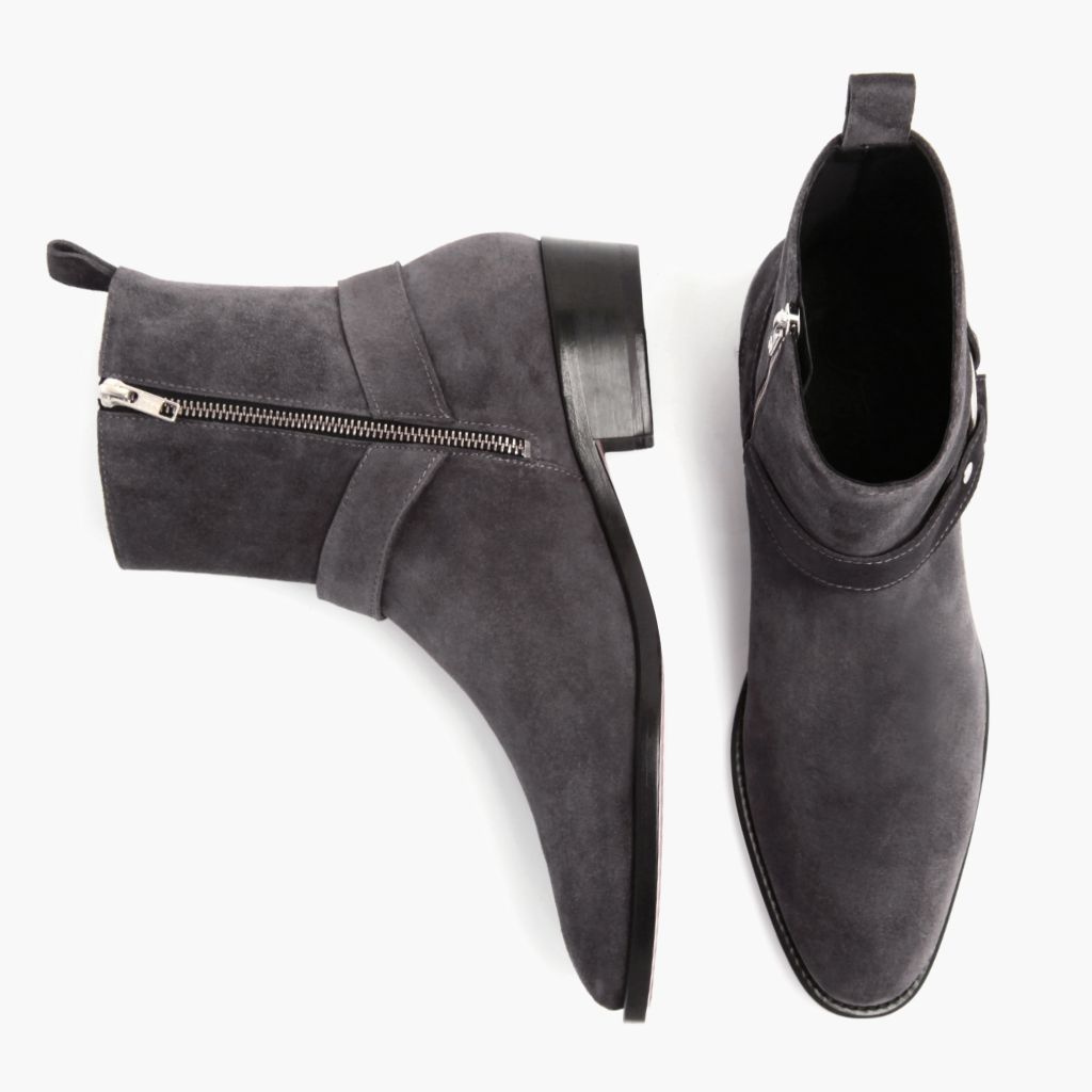 Harness Grey Suede Шкіряні черевики для Чоловіків - Посилений задник та точна подвійна строчка