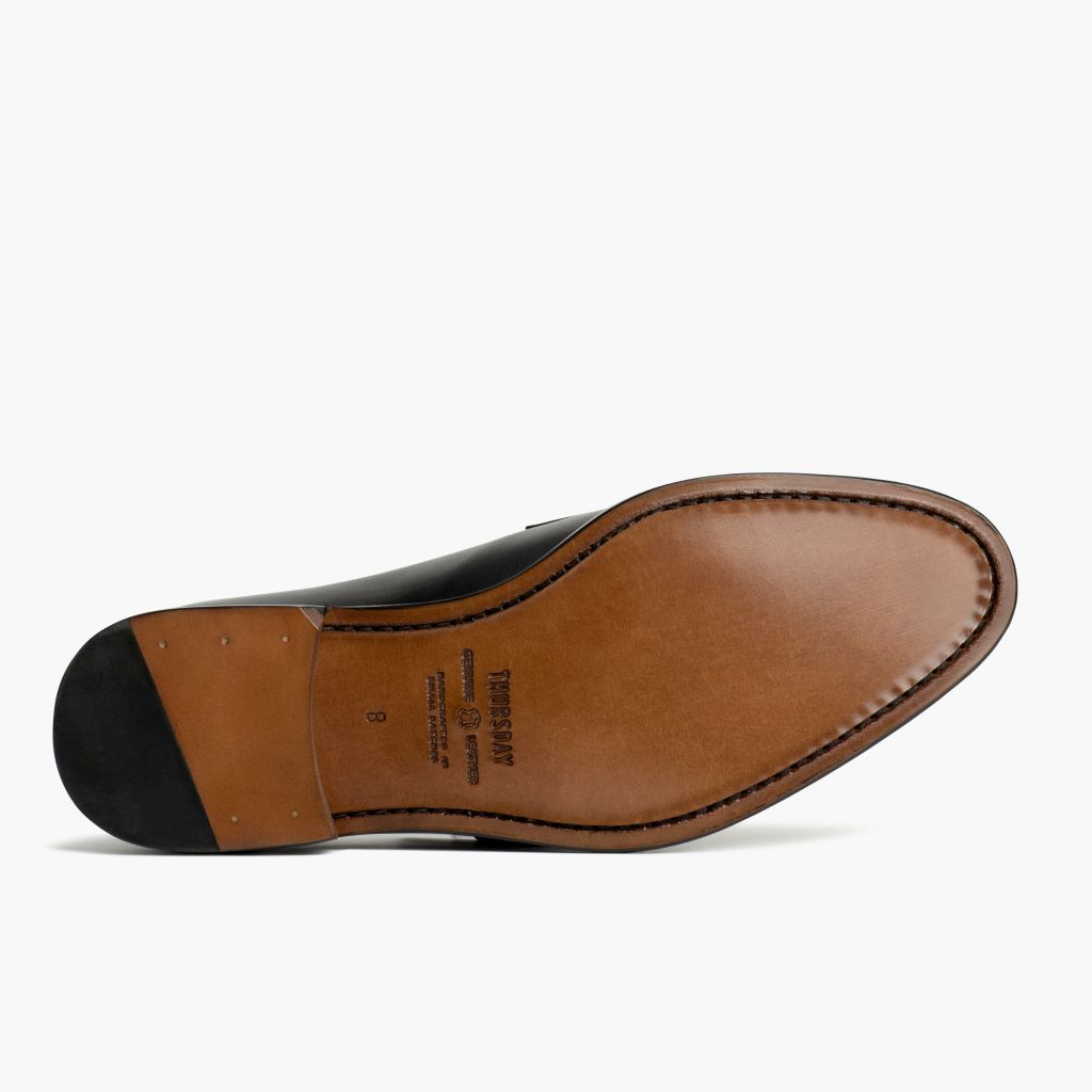 High-Traction Rubber Outsole & Lug Tread Pattern on Lincoln Чорний Шкіряні кеди для Чоловіків