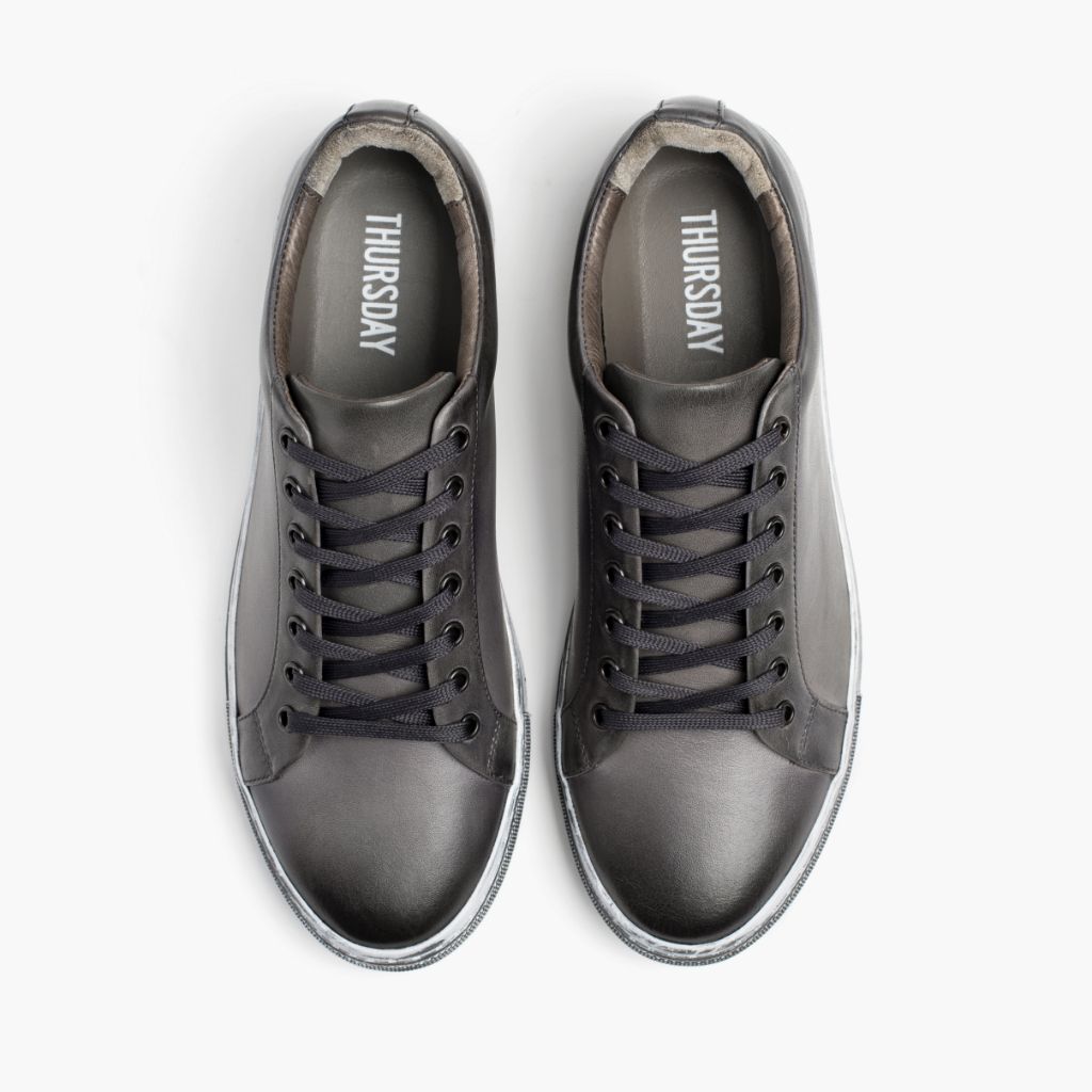 Premier Low Top Distressed Grey Шкіряні кеди для Чоловіків For Men - Посилений задник та точна подвійна строчка