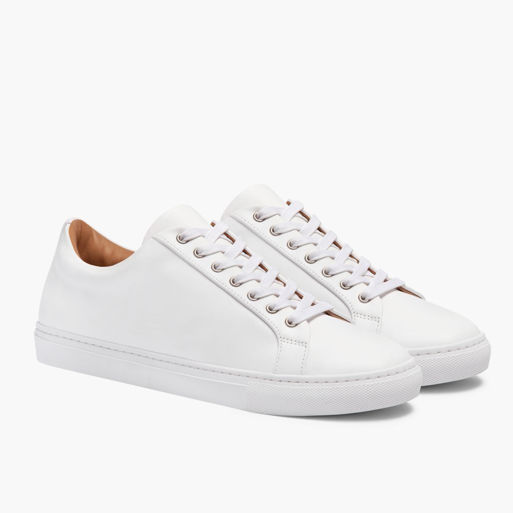 Premier Low Top White Шкіряні кеди для Чоловіків For Men in White Full-Grain Leather - Вигляд збоку | Купити в офіційному онлайн-магазині