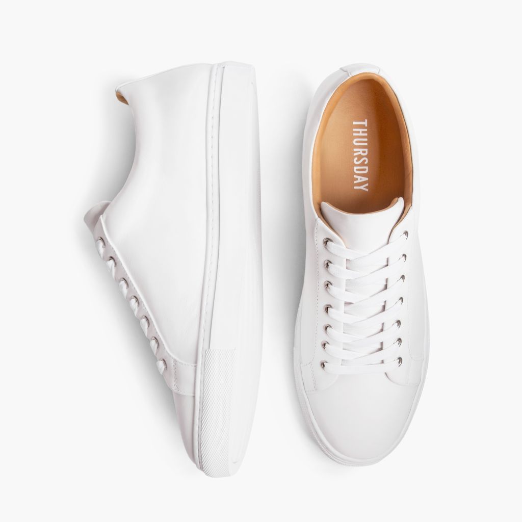 Premier Low Top White Шкіряні кеди для Чоловіків For Men - Посилений задник та точна подвійна строчка
