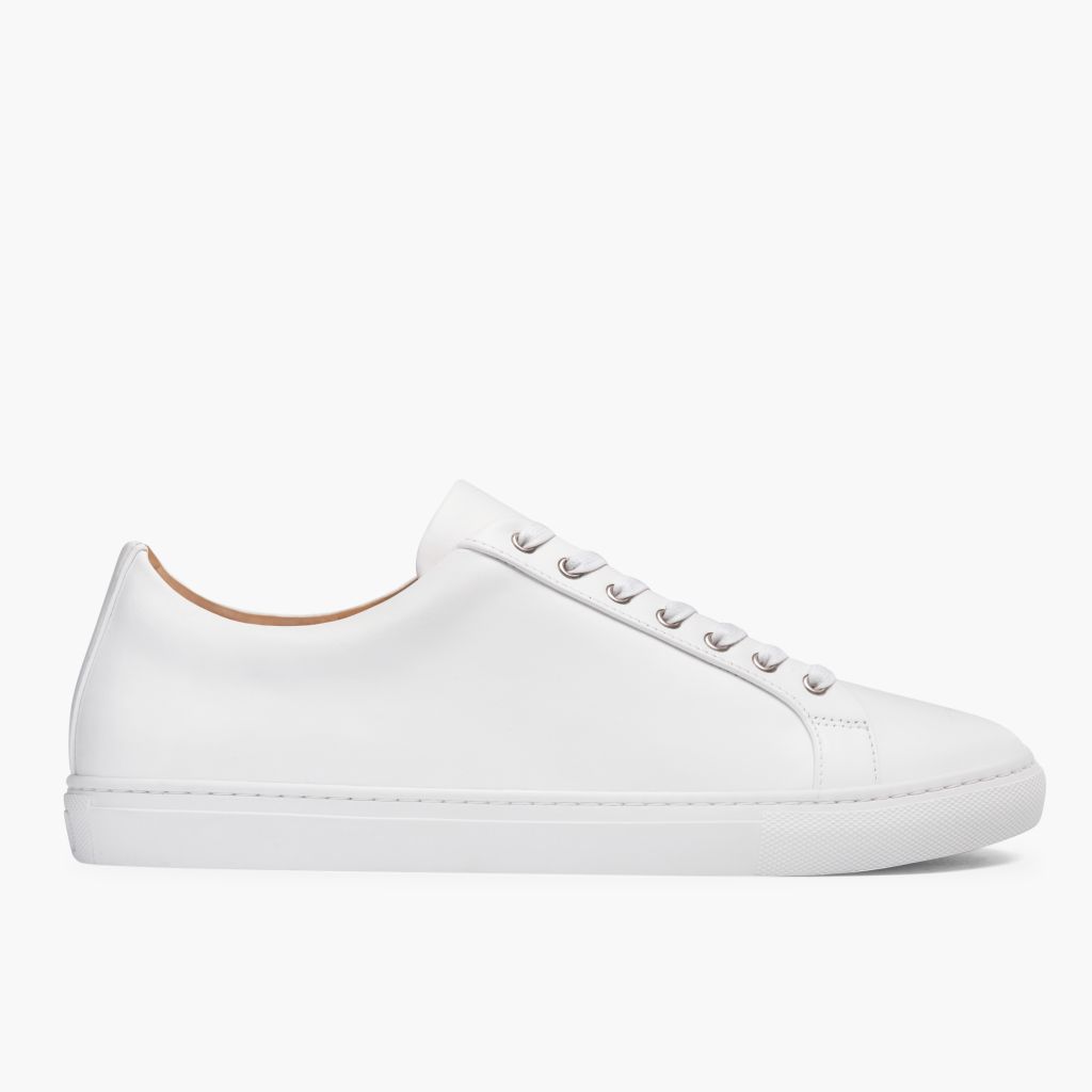 White Full-Grain leather Sneakers - Рантова конструкція Goodyear Welt та носок взуття