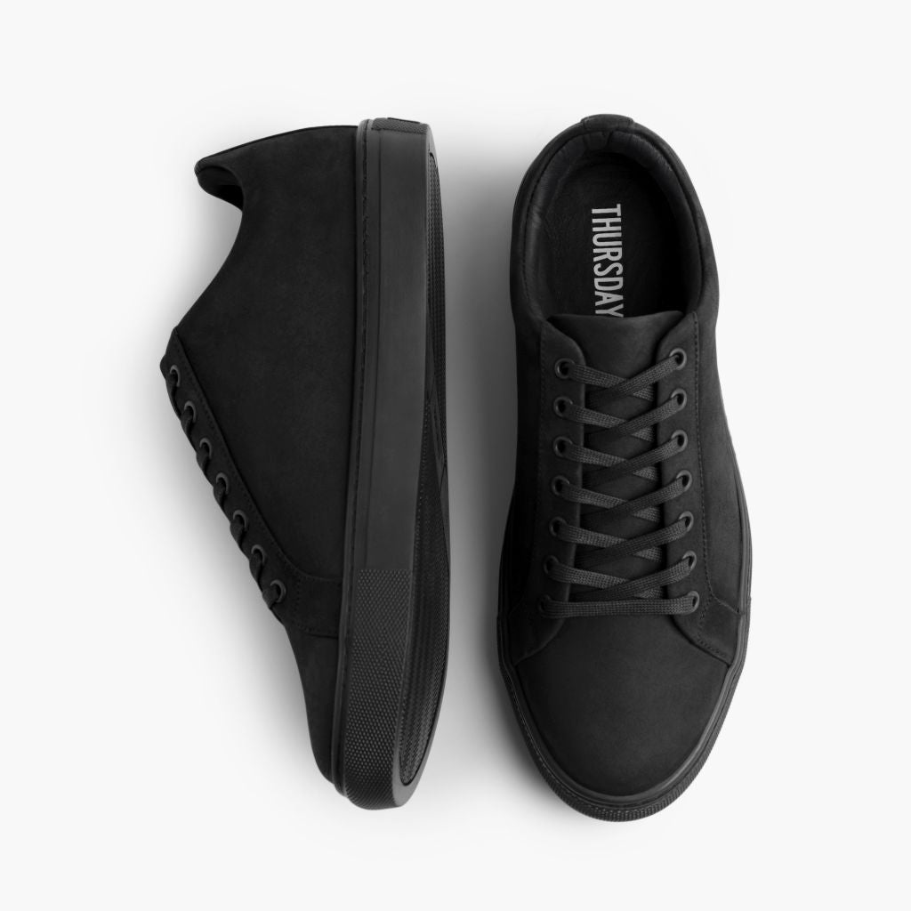 Premier Low Top Чорний Matte Шкіряні кеди для Чоловіків For Men - Посилений задник та точна подвійна строчка