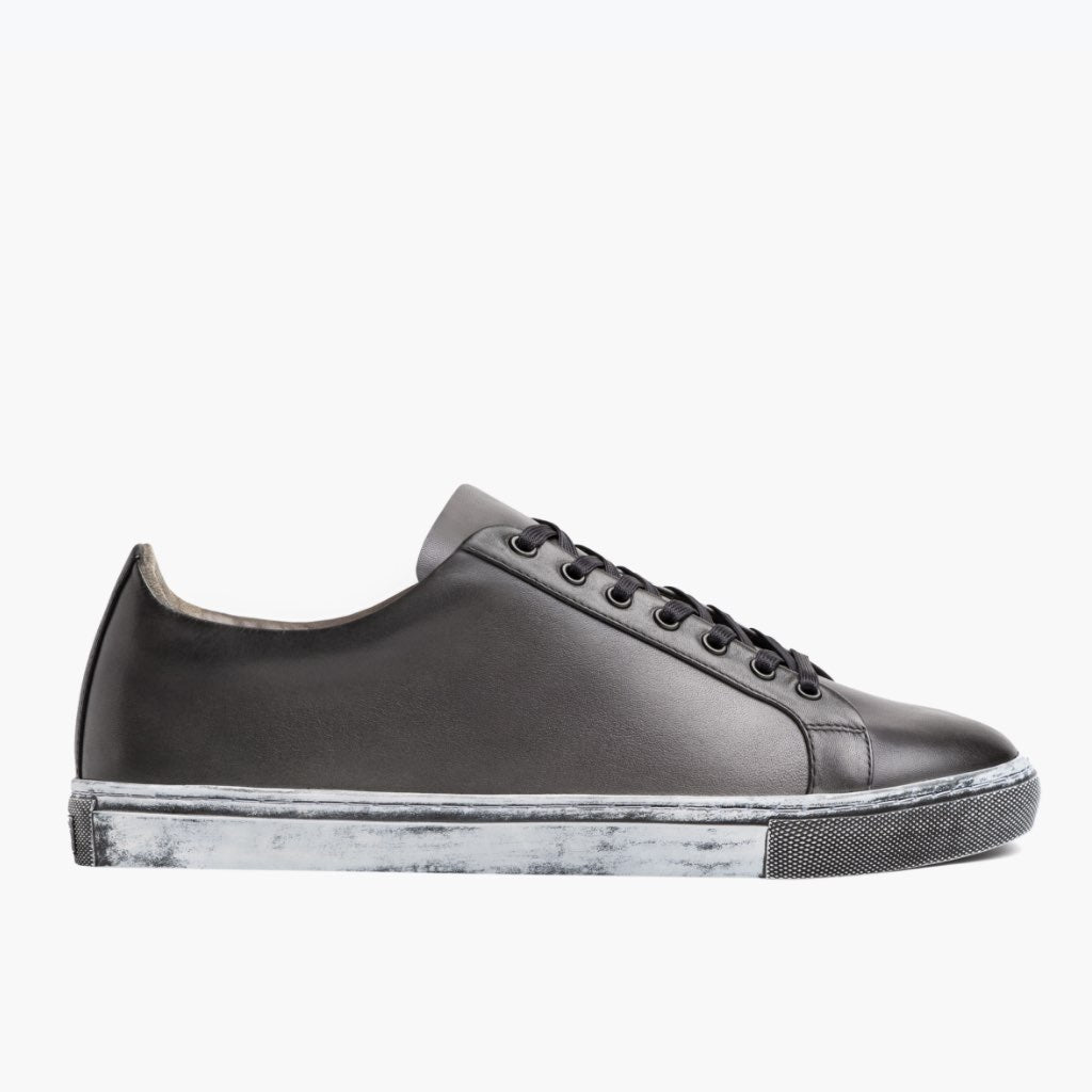 Grey Full-Grain leather Sneakers - Рантова конструкція Goodyear Welt та носок взуття