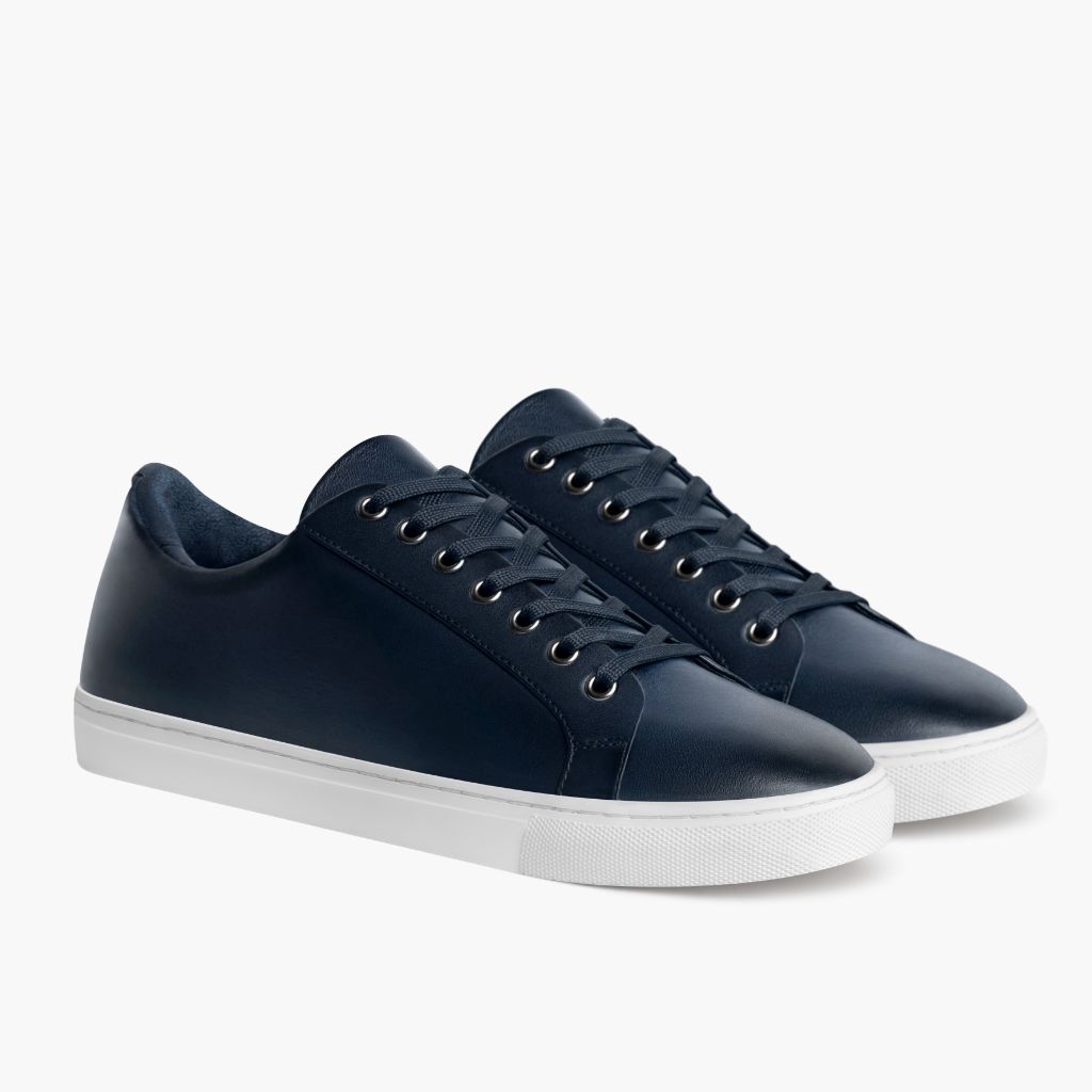 Premier Low Top Deep Синій Шкіряні кеди для Чоловіків For Men in Blue Full-Grain Leather - Вигляд збоку | Купити в офіційному онлайн-магазині