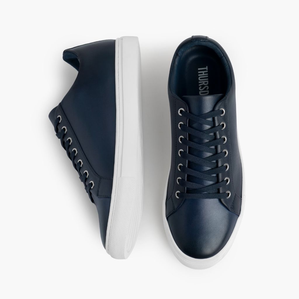 Premier Low Top Deep Синій Шкіряні кеди для Чоловіків For Men - Посилений задник та точна подвійна строчка