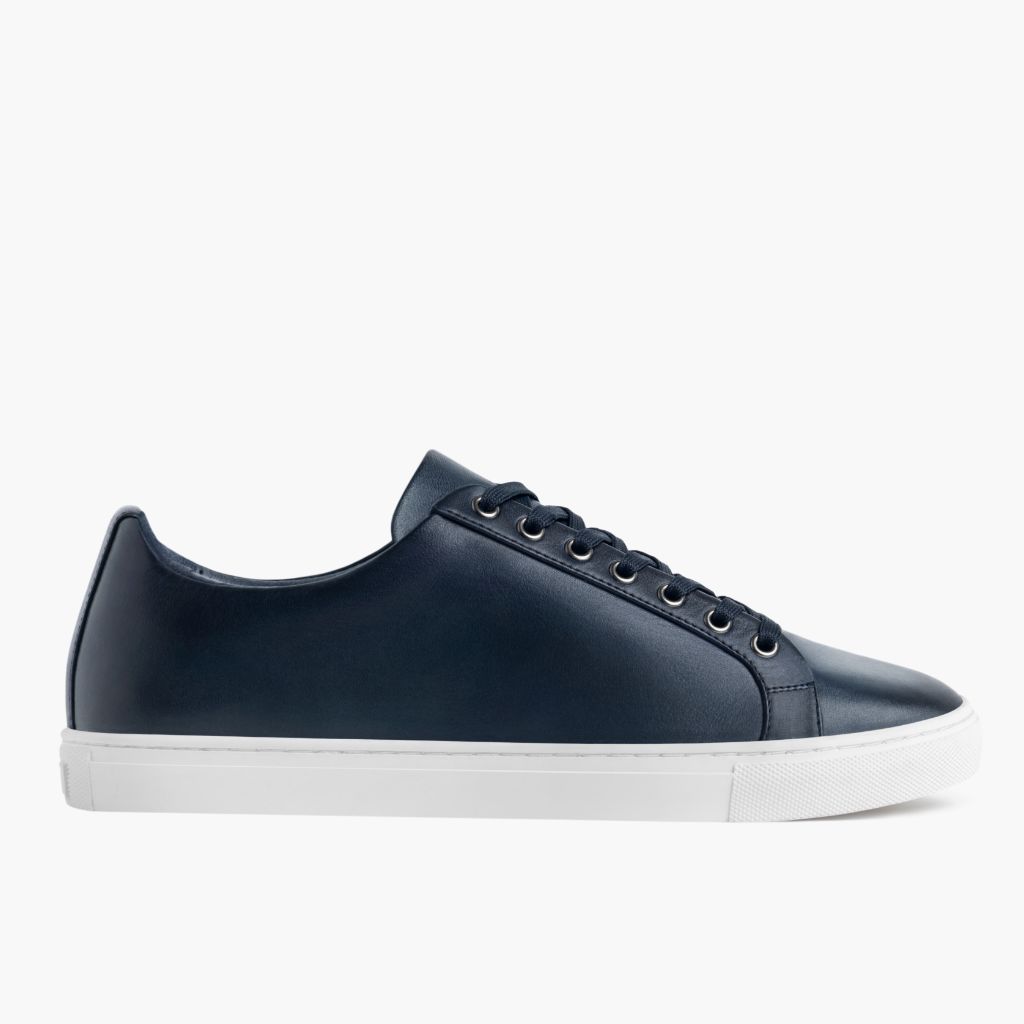 Blue Full-Grain leather Sneakers - Рантова конструкція Goodyear Welt та носок взуття