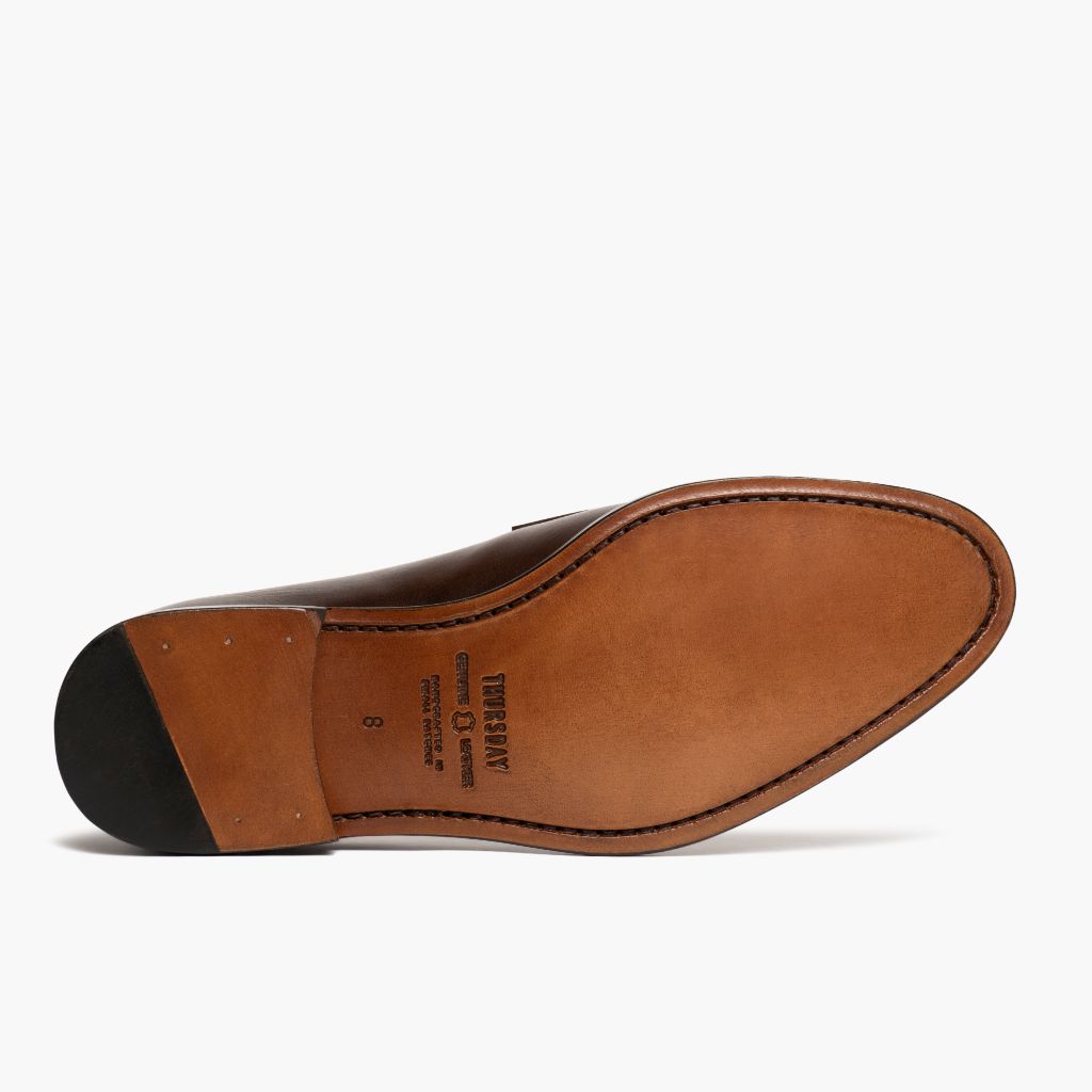 High-Traction Rubber Outsole & Lug Tread Pattern on Lincoln Rich Mahogany Шкіряні кеди для Чоловіків