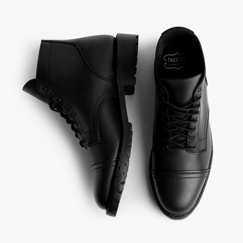 Vanguard Чорний Waxed Roughout Шкіряні черевики для Чоловіків For Men - Посилений задник та точна подвійна строчка