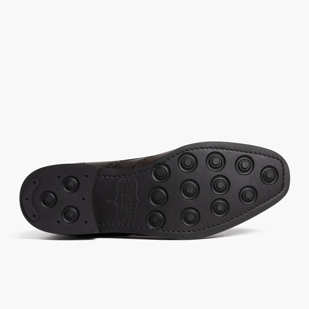 High-Traction Rubber Outsole & Lug Tread Pattern on Wingtip Dark Oak Шкіряні черевики для Чоловіків For Men