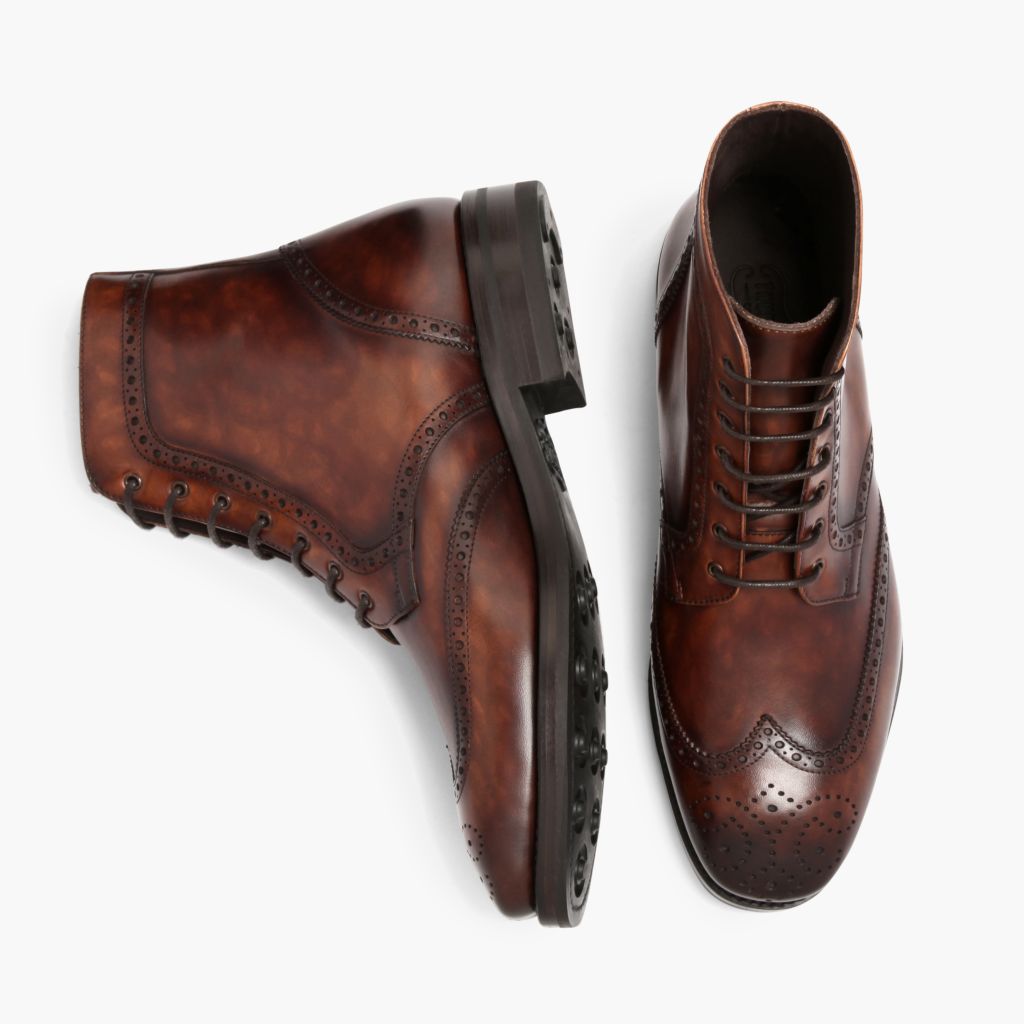 Wingtip Color #77 Шкіряні черевики для Чоловіків For Men - Посилений задник та точна подвійна строчка