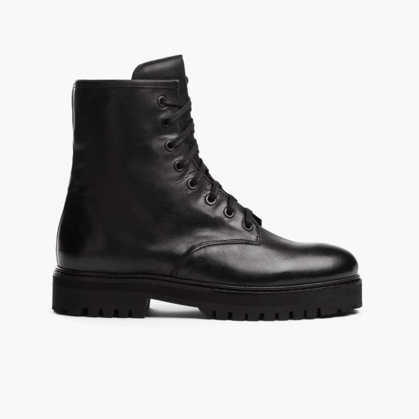 Combat Чорна Leather Boots жіноча