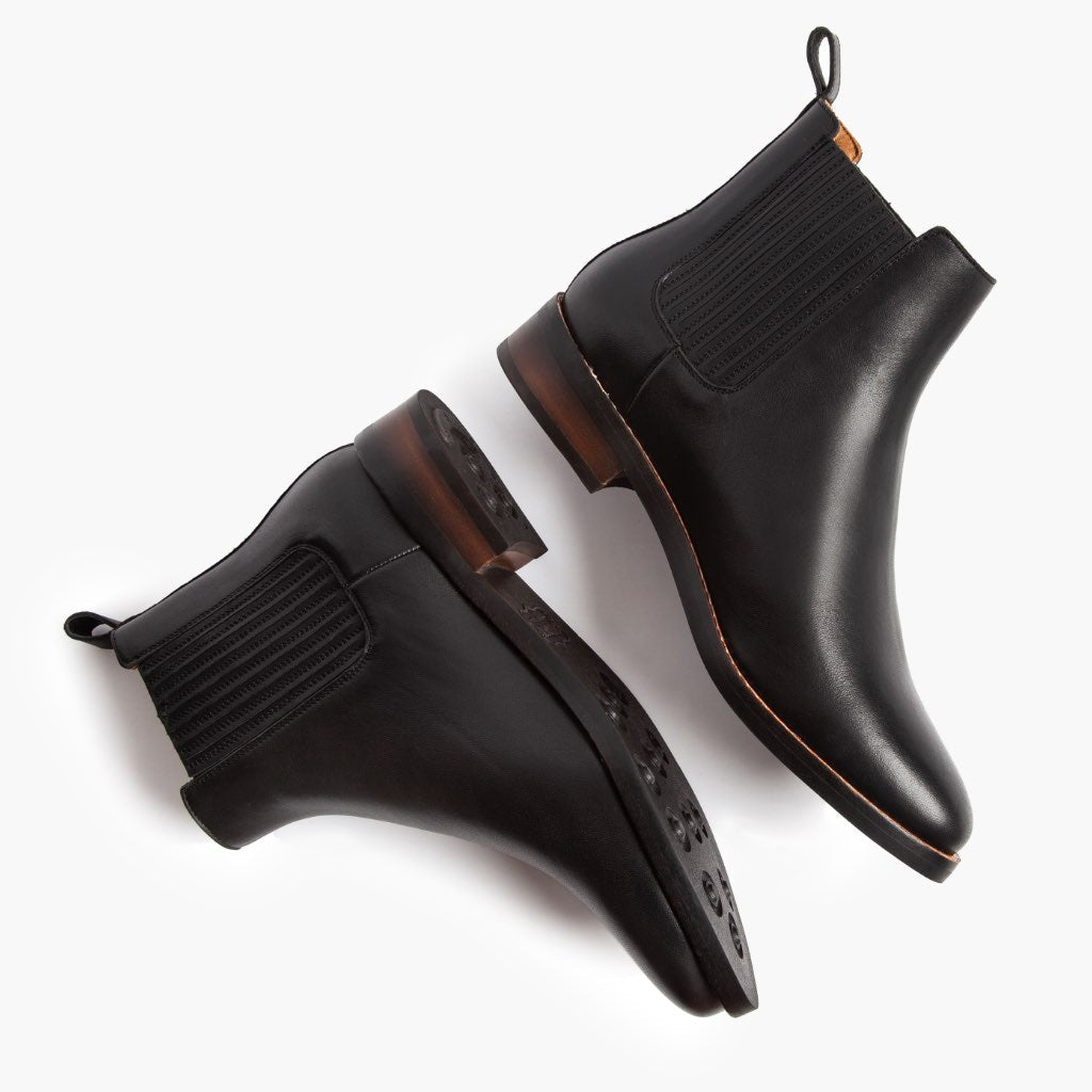 High-Traction Rubber Outsole & Lug Tread Pattern on Dreamer Чорний Шкіряні черевики для Жінок