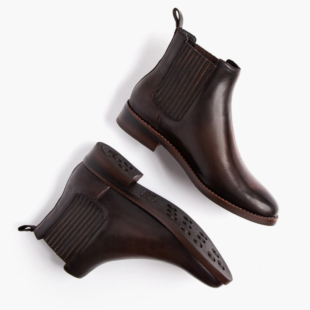 High-Traction Rubber Outsole & Lug Tread Pattern on Dreamer Чорний Coffee Шкіряні черевики для Жінок