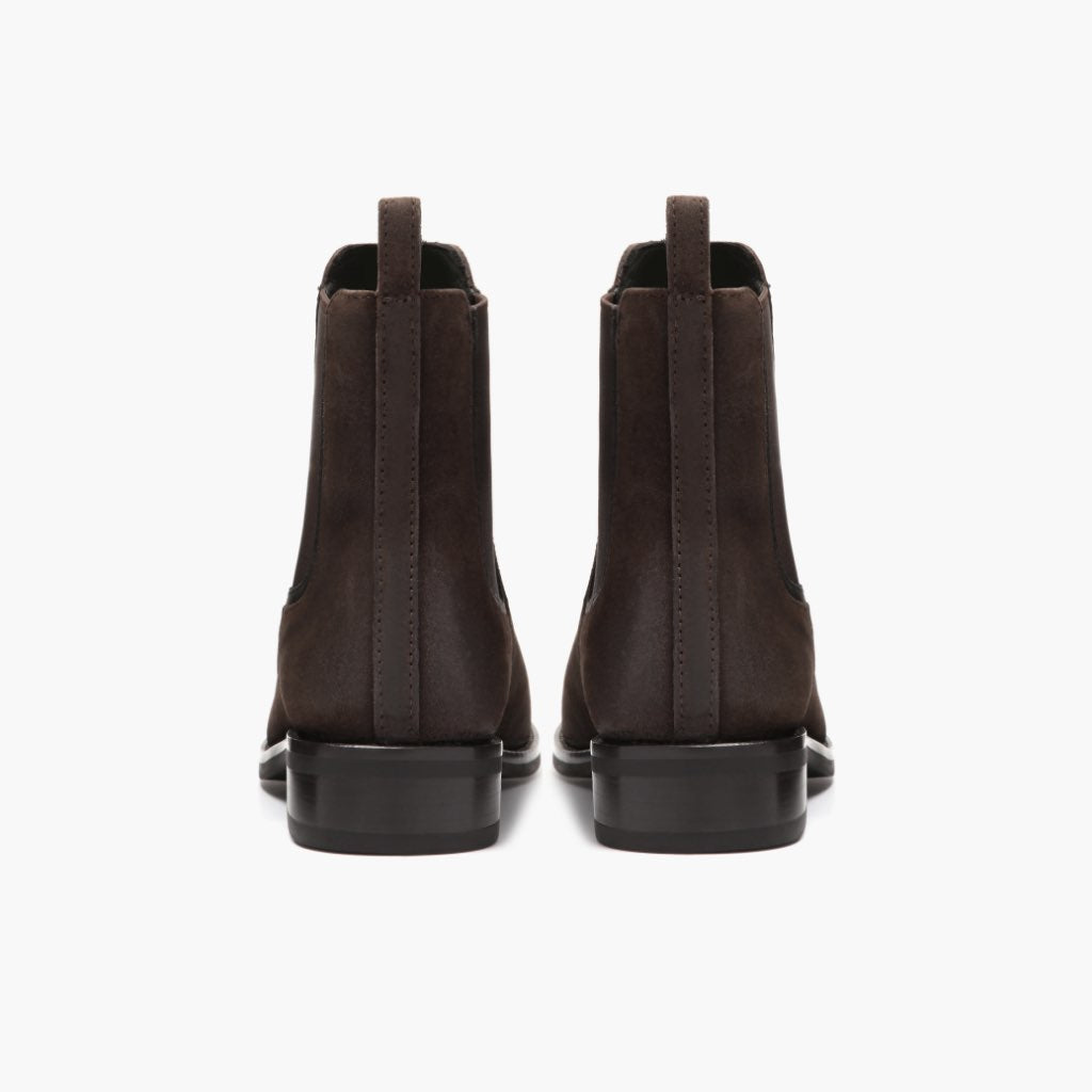 High-Traction Rubber Outsole & Lug Tread Pattern on Duchess Dark Коричневий Suede Шкіряні черевики для Жінок