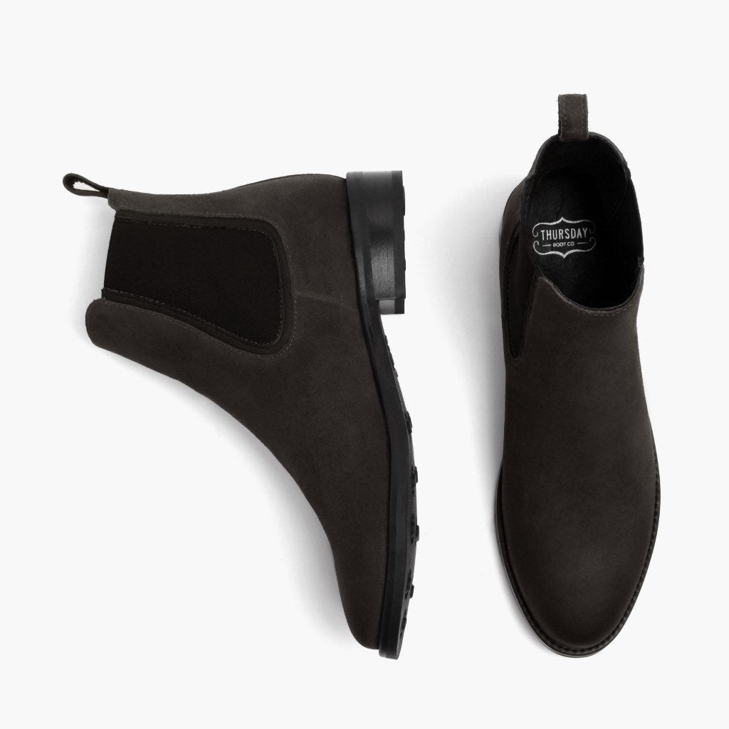 High-Traction Rubber Outsole & Lug Tread Pattern on Duchess Shadow Grey Шкіряні черевики для Жінок