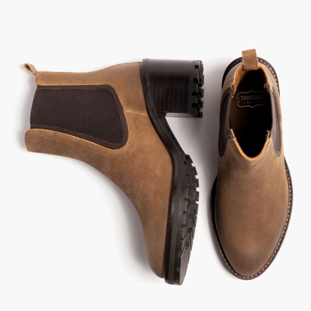 High-Traction Rubber Outsole & Lug Tread Pattern on Knockout Safari Шкіряні черевики для Жінок