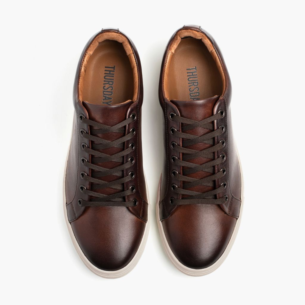 Premier Low Top Coffee Шкіряні кеди для Чоловіків For Men - Посилений задник та точна подвійна строчка