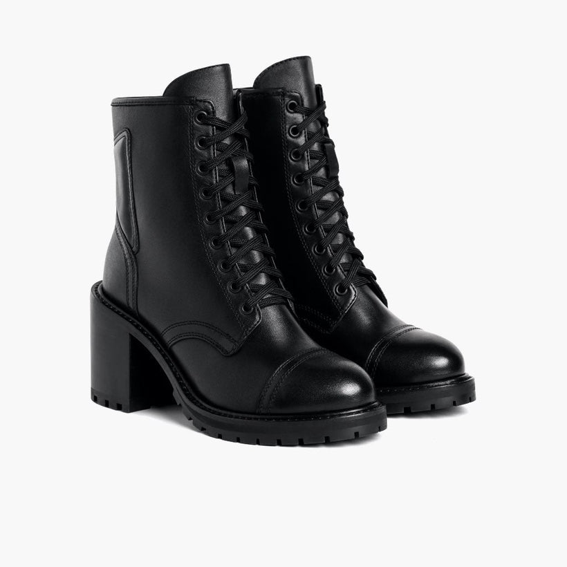 Rebel Чорна Leather Boots жіноча